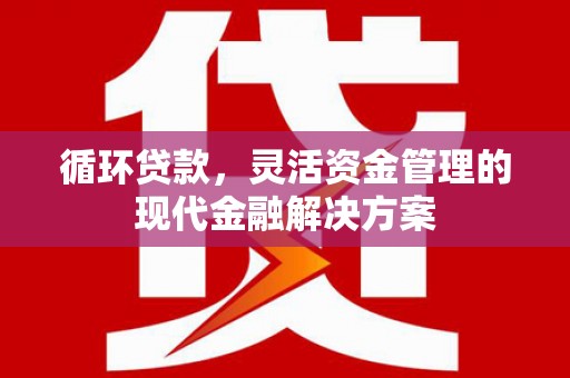 志丹循环贷款，灵活资金管理的现代金融解决方案