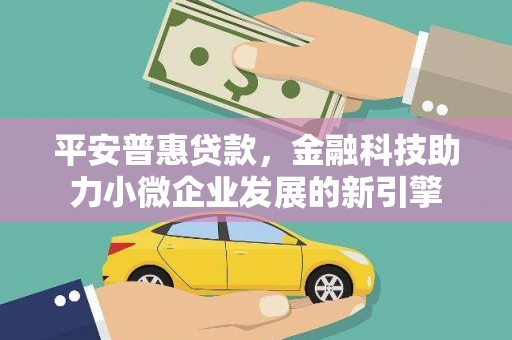 靖西平安普惠贷款，金融科技助力小微企业发展的新引擎