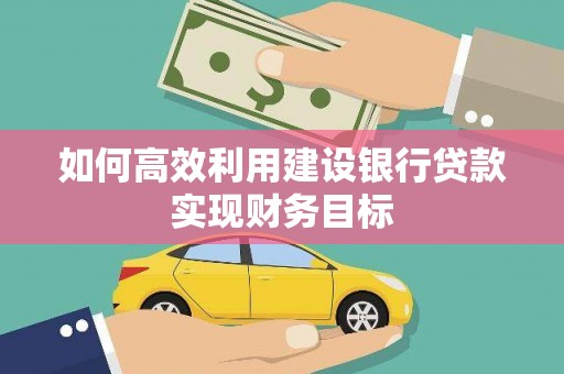泸溪如何高效利用建设银行贷款实现财务目标