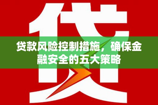 三穗贷款风险控制措施，确保金融安全的五大策略