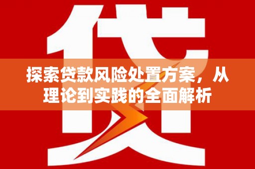 广安探索贷款风险处置方案，从理论到实践的全面解析