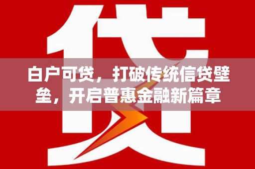 岳麓白户可贷，打破传统信贷壁垒，开启普惠金融新篇章