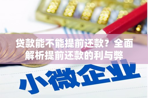新郑贷款能不能提前还款？全面解析提前还款的利与弊
