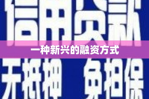措勤一种新兴的融资方式